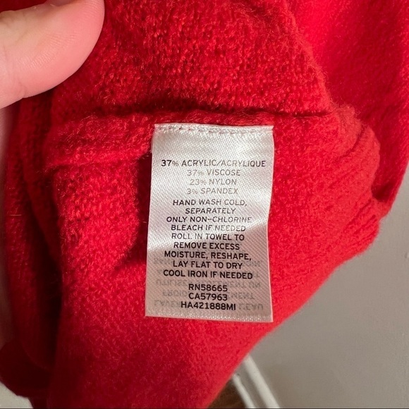 Halogen Chinoise Ribbed Turtleneck Sweater Red - Picture 10 of 10